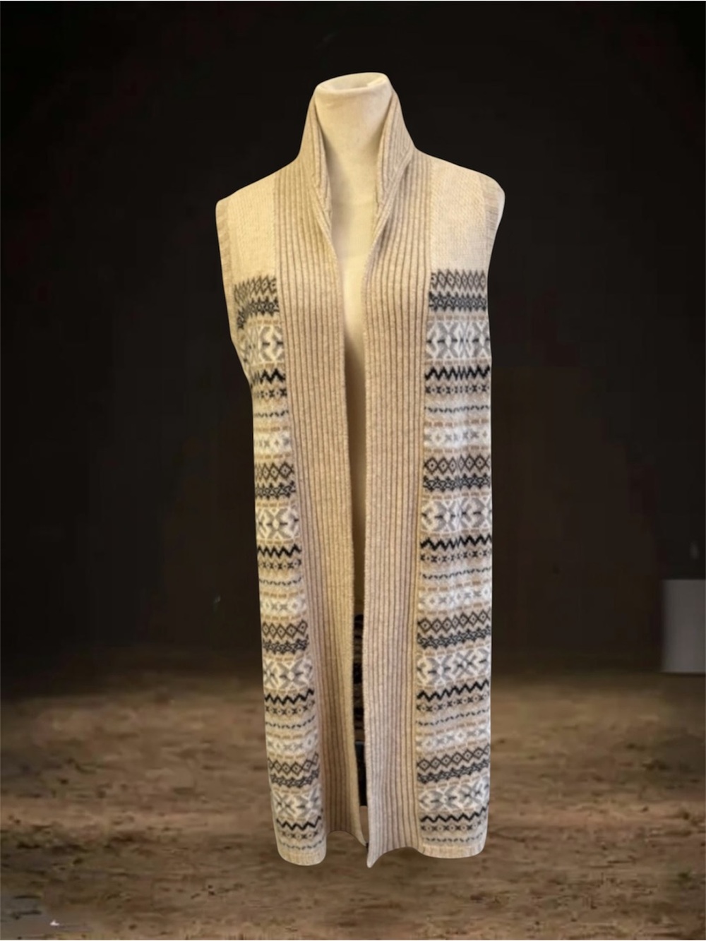 Qi Cashmere Long Sweater Vest Size Medium